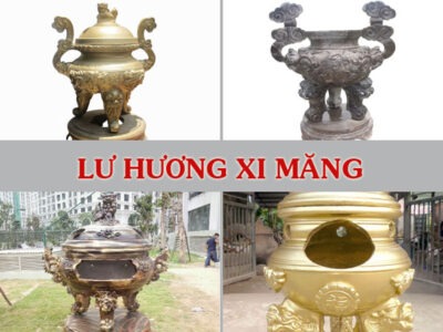 Lư hương xi măng, hóa vàng xi măng, đỉnh hóa vằng giả đá giả đồng