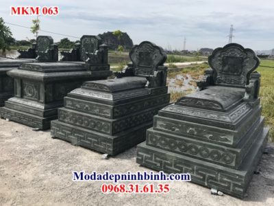 Mộ đá tam sơn không mái xanh rêu 063