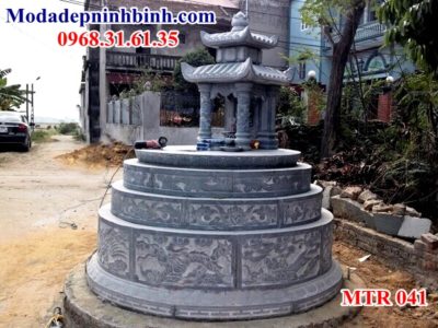 Mộ đá tròn có mái 041