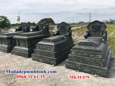 Mộ đá xanh rêu đẹp 079