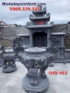 Lư đỉnh hương đá lhd 063