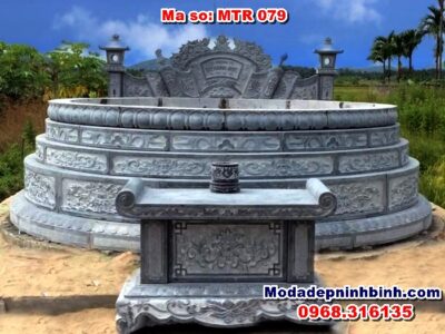 Mẫu mộ đá tròn Ninh Bình MTR 079