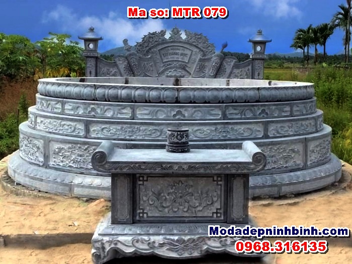 Mẫu mộ đá tròn Ninh Bình MTR 079