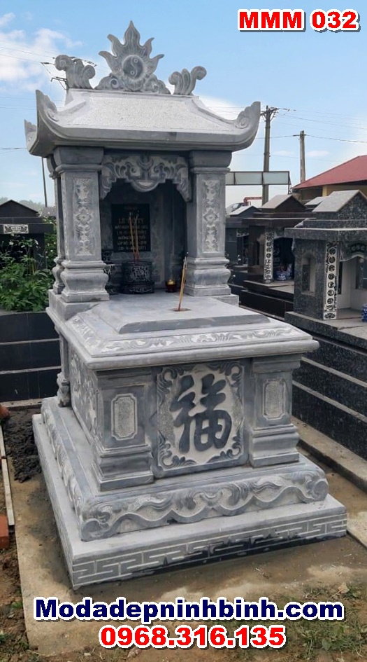 Mộ đá một mái đẹp Ninh Bình nguyên khối MMM 032