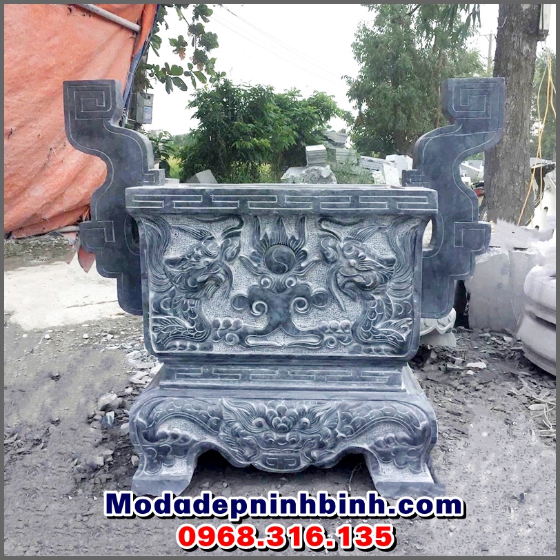 Lư hương đá vuông chữ nhật đẹp