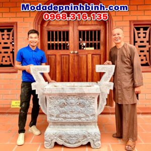 Mẫu lư hương bằng đá vuông chữ nhật đẹp