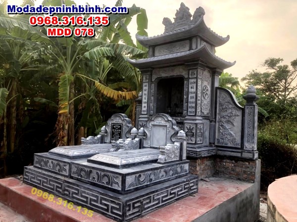 Mẫu mộ đá đôi đẹp nhất MDD 078