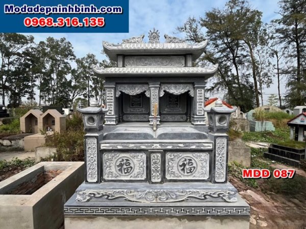 Công trình mộ đá đôi 2 hai mái tại huyện Phú Xuyên Hà Nội MDD 087