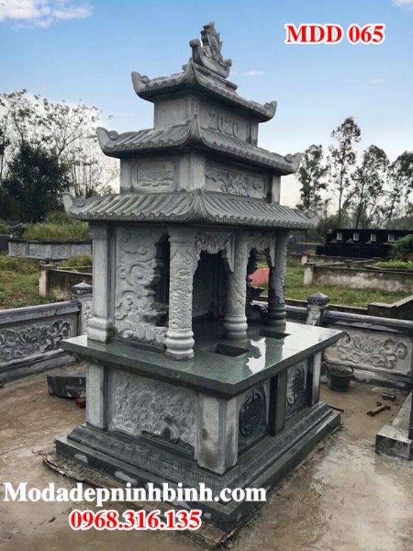 Mẫu xây mộ đôi đẹp ba mái MDD 065
