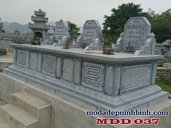 Mẫu mộ đá ba hài cốt MDD 037