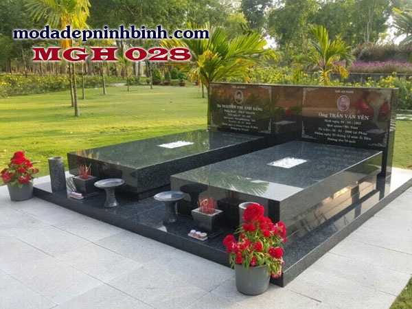 Mộ đá hoa cương đẹp nguyên khối MGH 028