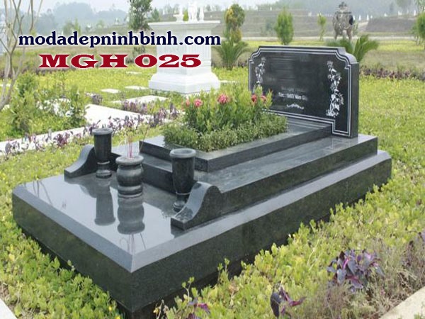 Mộ đá hoa cương đẹp nguyên khối MGH 025