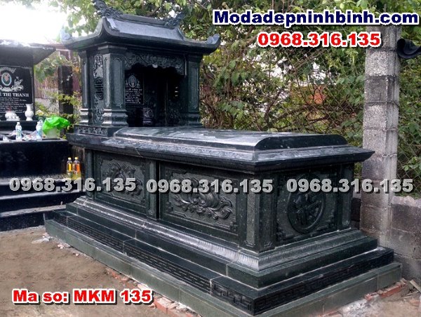 Mộ đá 1 mái xanh rêu MKM 135