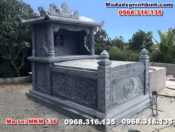 Lăng mộ đá xanh rêu đẹp Tiền Giang MKM 136