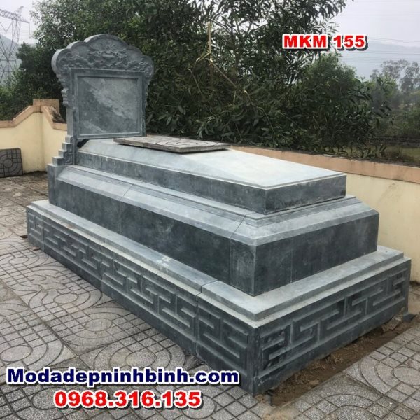 Mộ đá 3 tam cấp đẹp cát táng chôn 1 lần MKM 155