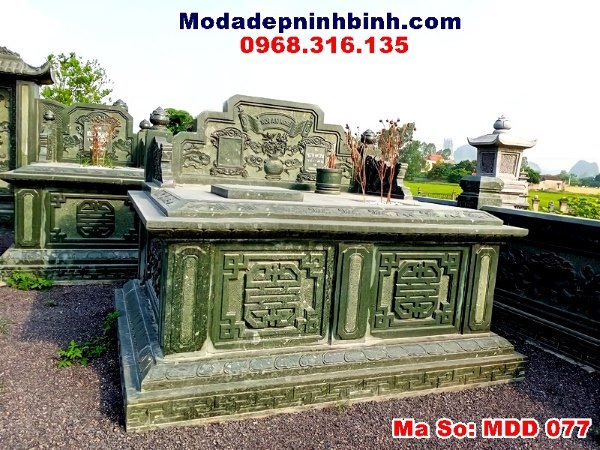 Mộ đôi đá xanh rêu MDD 077 tại Thanh Hóa
