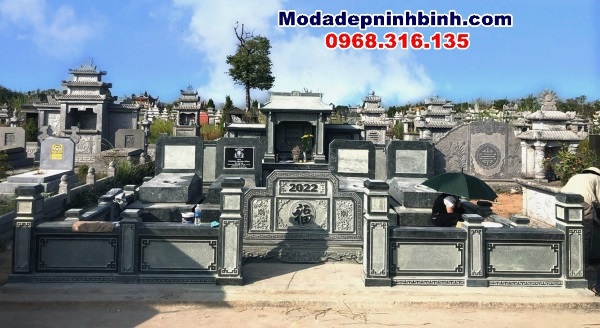 Khu lăng mộ đá cao cấp xanh rêu tại nghĩa trang Ngân Hà Viên Thái Nguyên