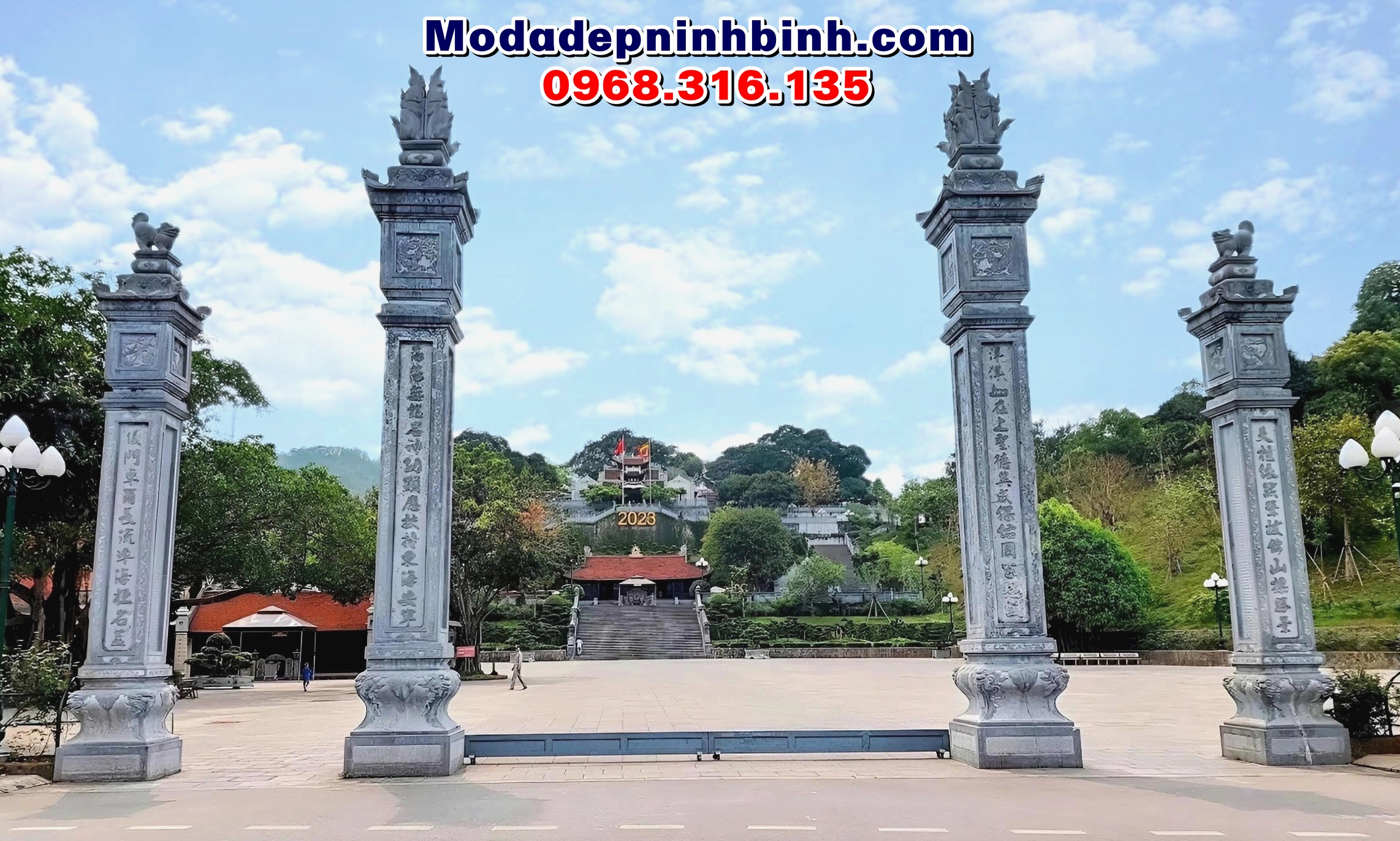 Cột đồng trụ đá tự nhiên nguyên khối đẹp