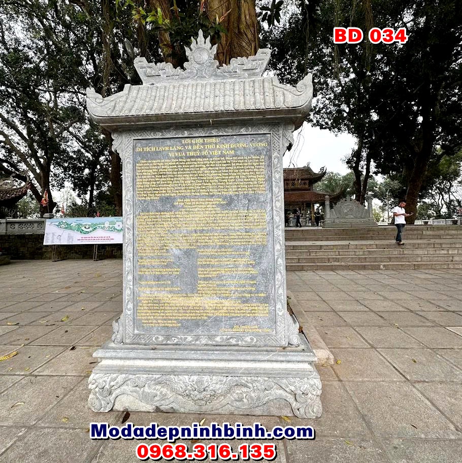 Bia đá có mái che đền Thủy Tổ Kinh Dương Vương BD 034