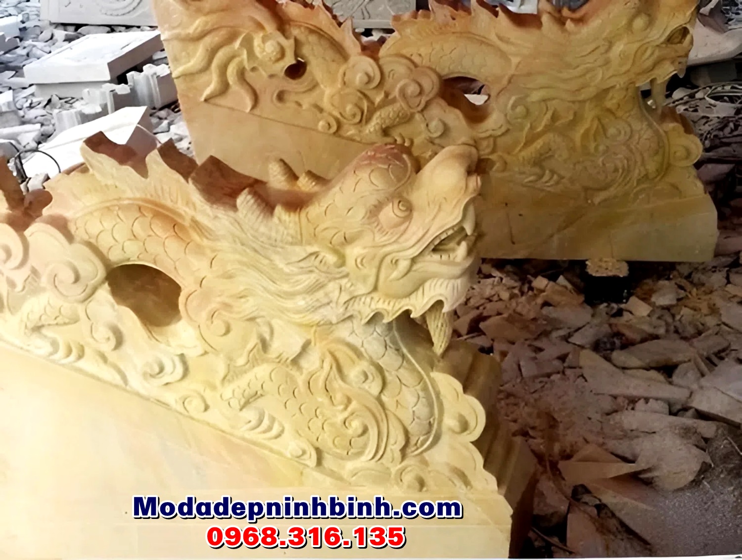 Chất liệu rồng bậc thềm đá vàng