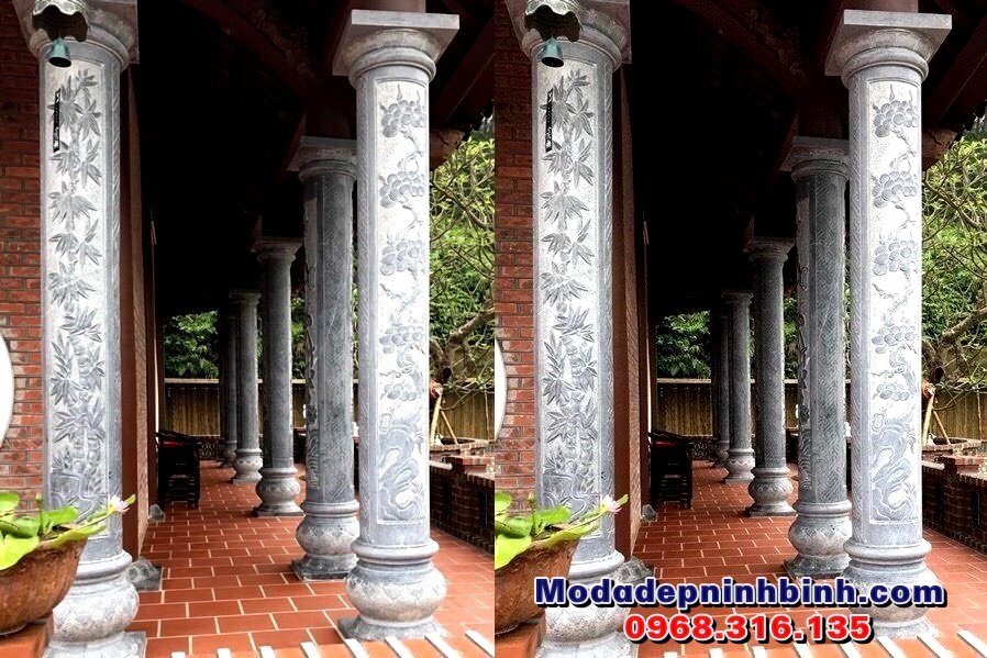 Hoa văn kích thước trên cột đá hình tròn