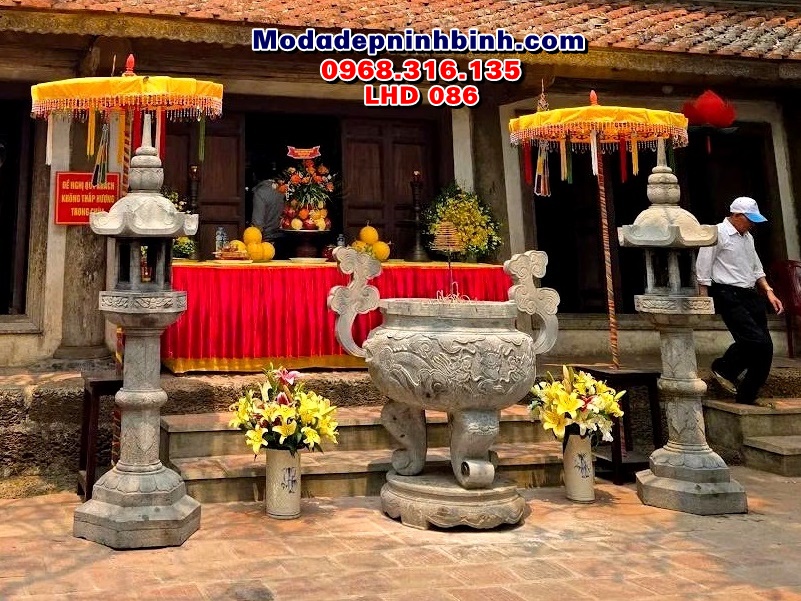 Mẫu Lư hương đá tại chùa Tây Phương Thạch Thất Hà Nội LHD 086