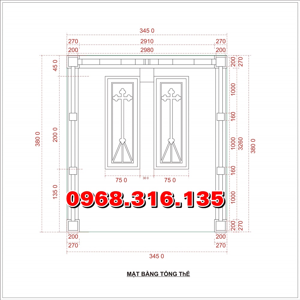 Bản vẽ mẫu mộ đá công giáo