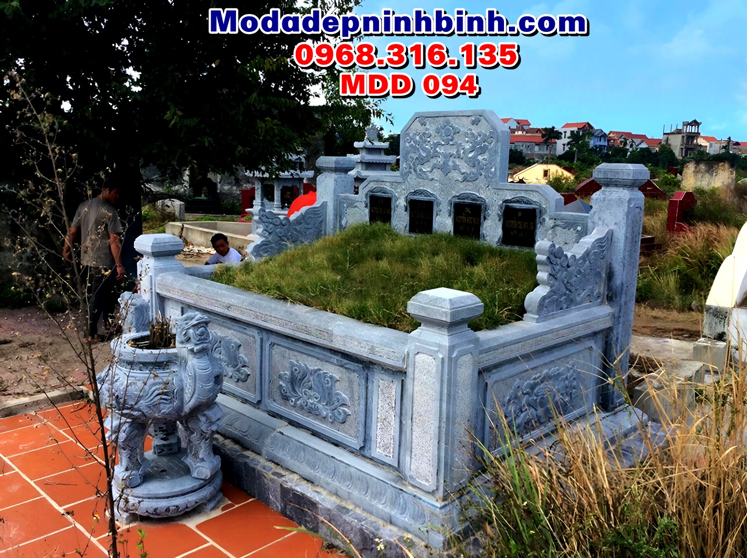 Mẫu mộ đá quây chôn đôi ba bốn người MDD 094