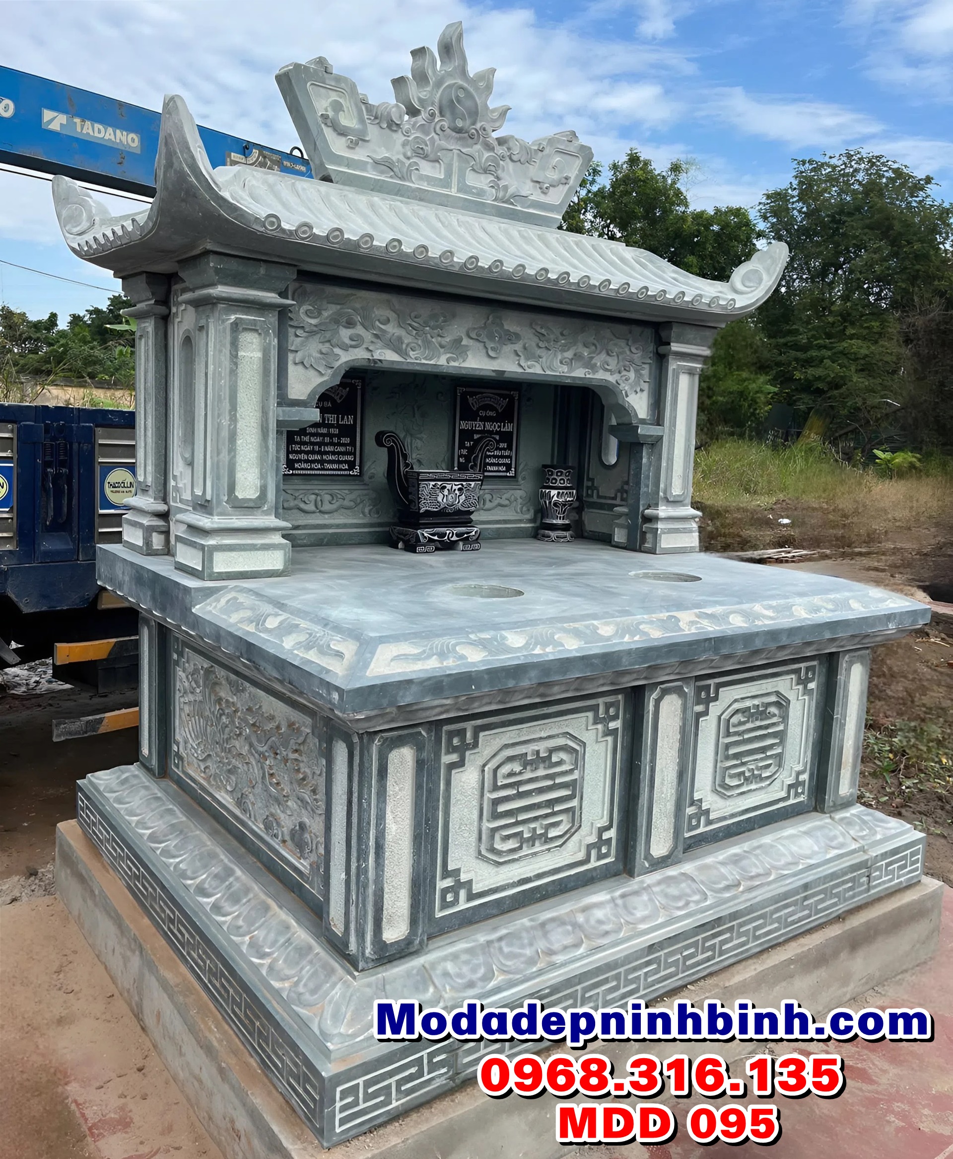 Mẫu mộ đôi đá đẹp cho cha mẹ MDD 095