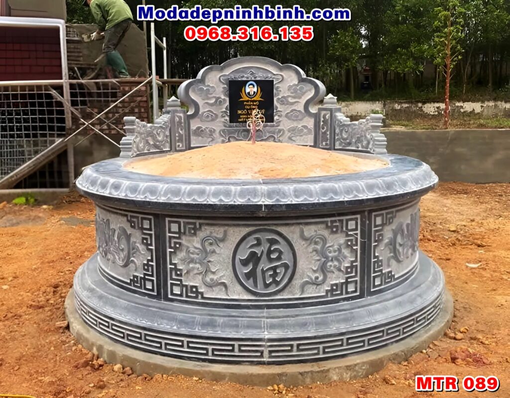 Mộ tròn bằng đá đẹp MTR 089