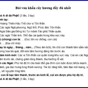 Bài văn khấn cây hương ngoài trời đầy đủ