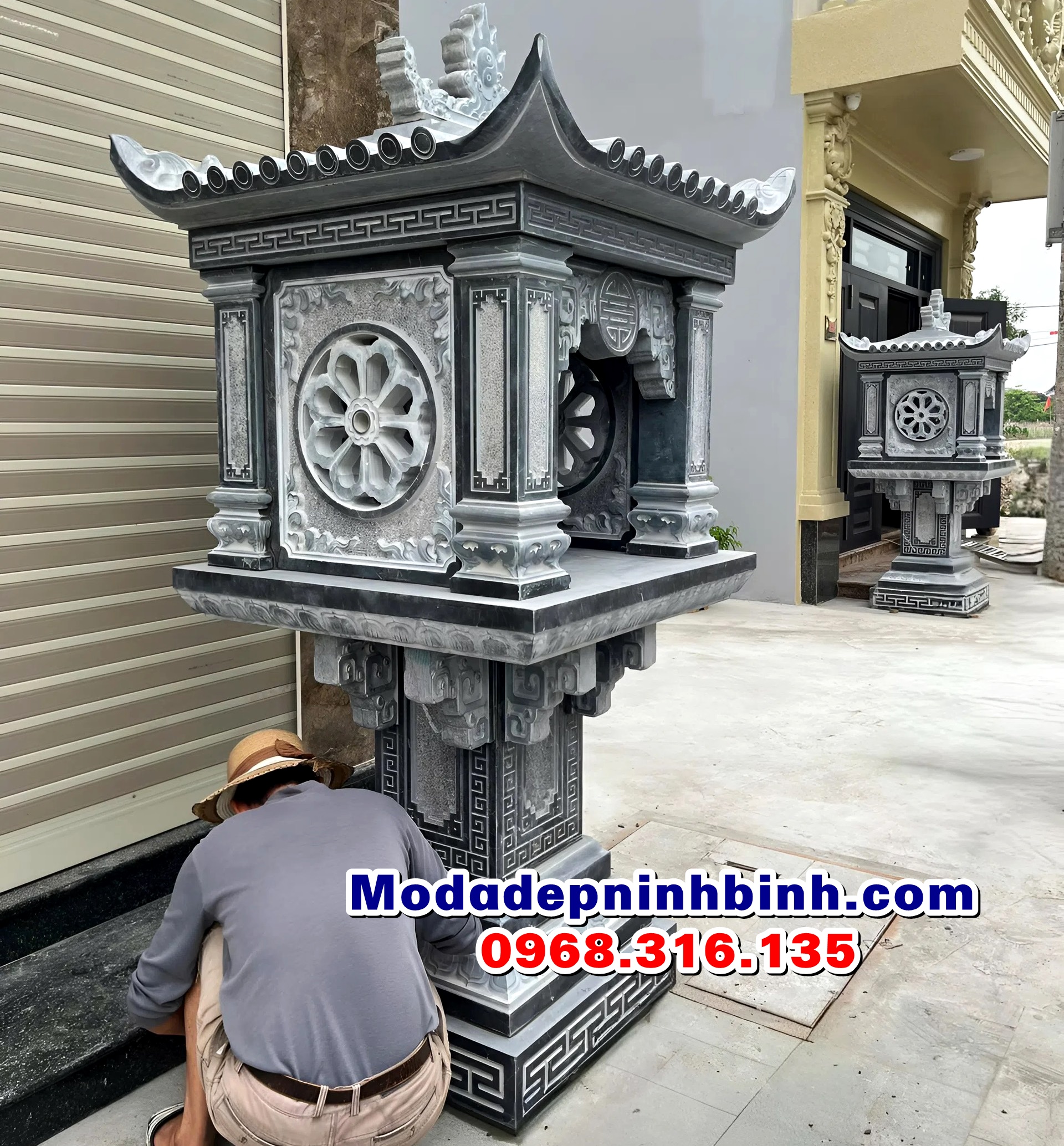 Kích thước cây hương đá gia đình có mái che