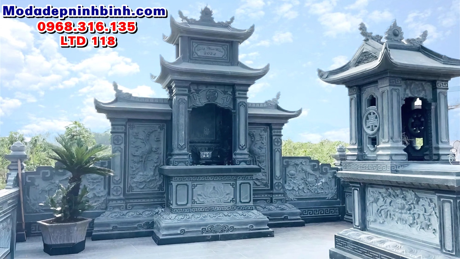 Lăng thờ đá xanh rêu đẹp LTD 118