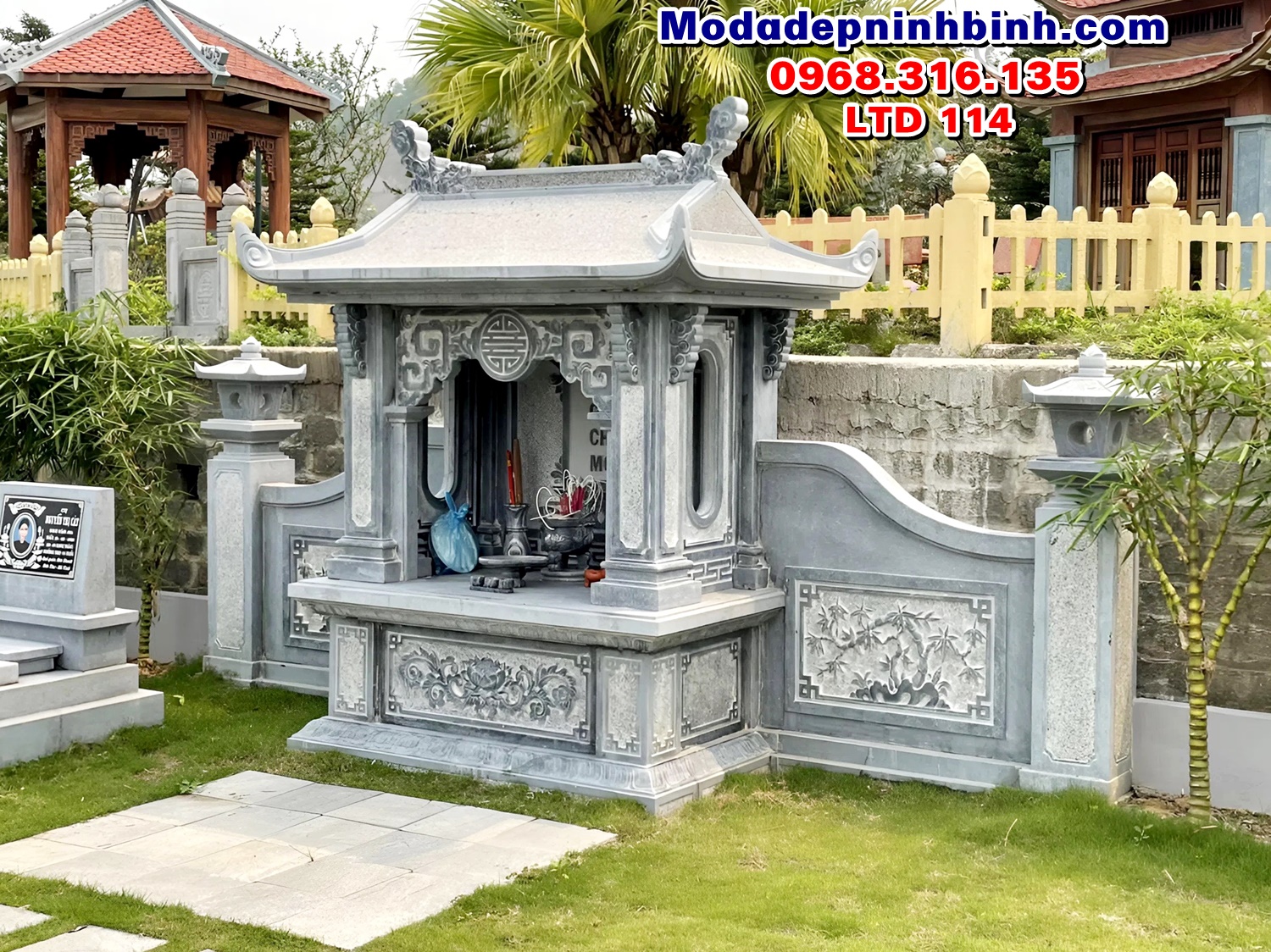 Mẫu lăng thờ đá gia đình đẹp LTD 114