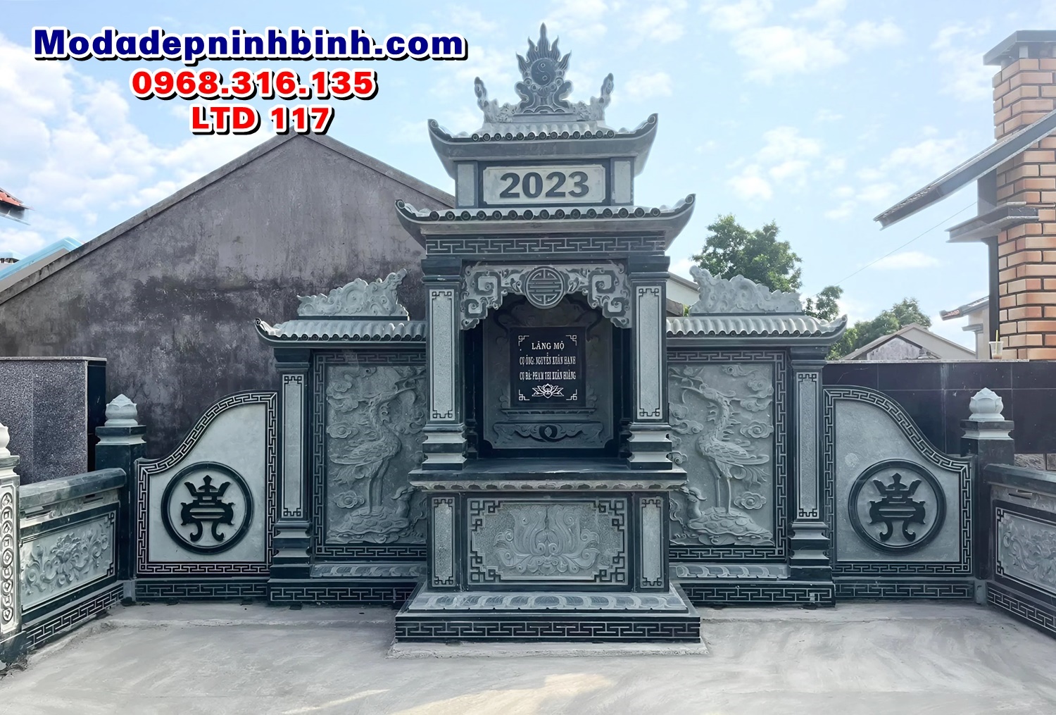 Mẫu lăng thờ đá gia đình đẹp LTD 117