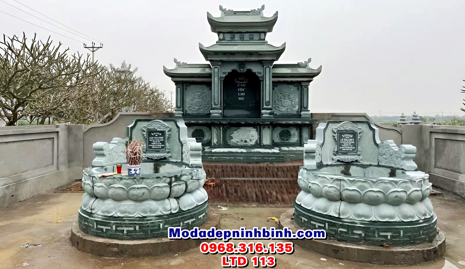 Mẫu lăng thờ long đình đá đẹp LTD 113