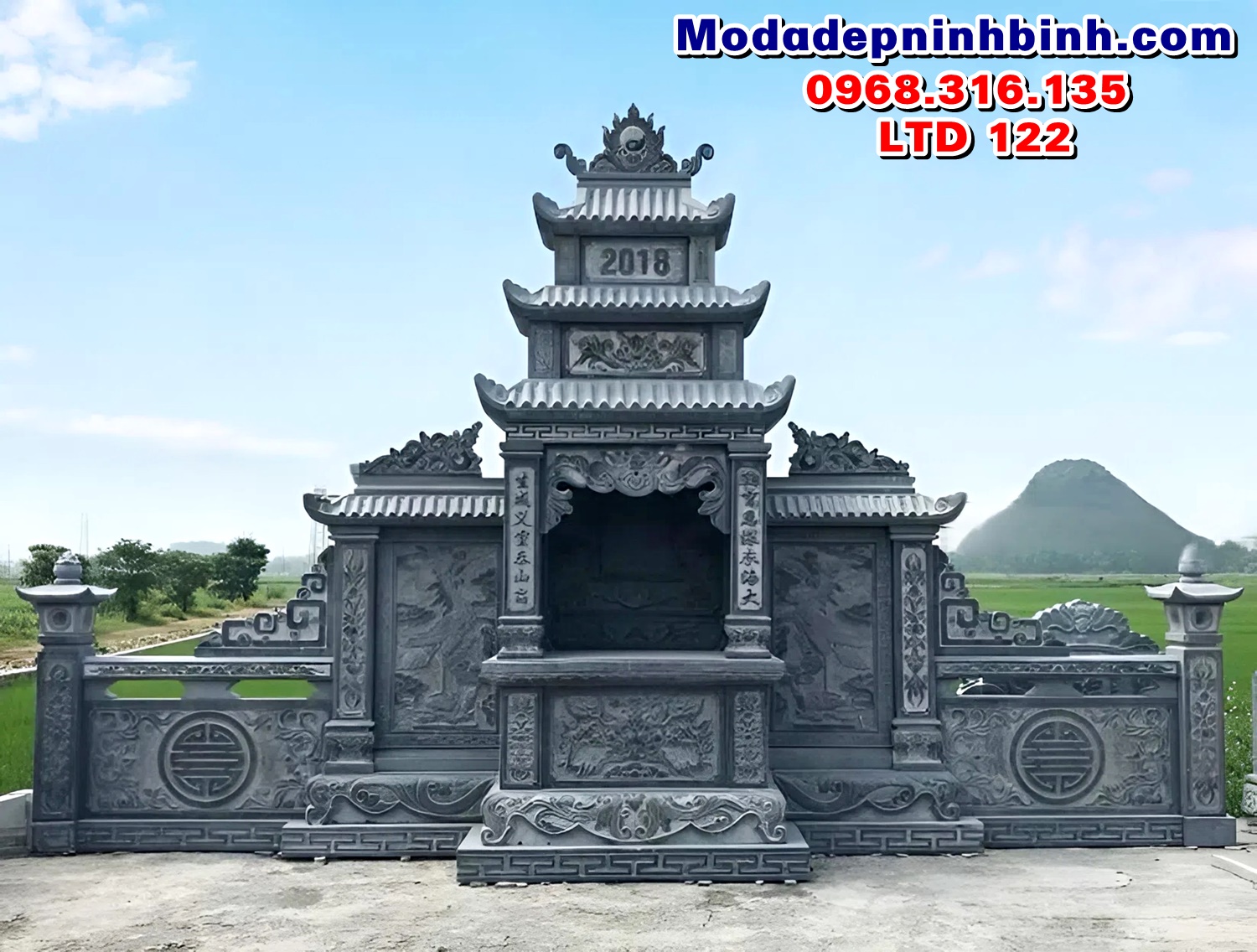 Mẫu lăng thờ long đình đá đẹp LTD 122