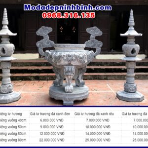 Giá lư đỉnh hương đá ngoài trời