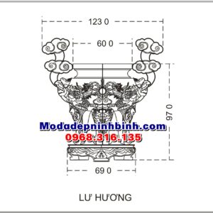 Kích thước lư hương đá chuẩn phong thủy