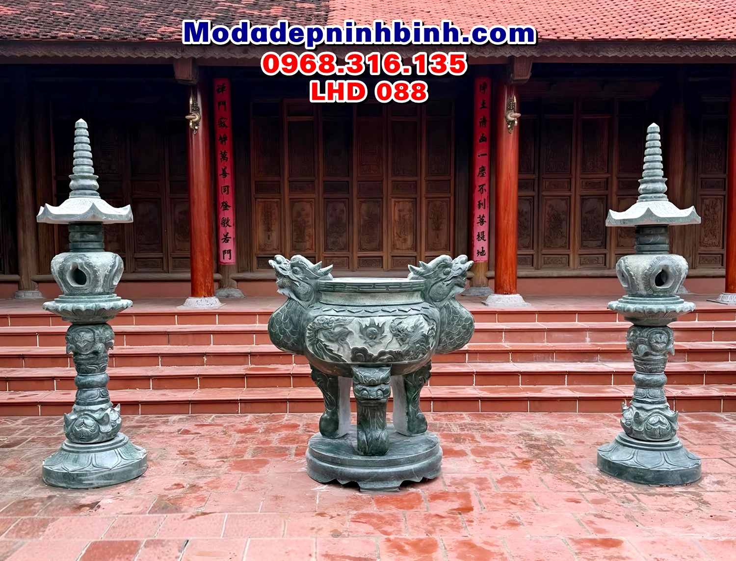 Lư hương đá nguyên khối LHD 088