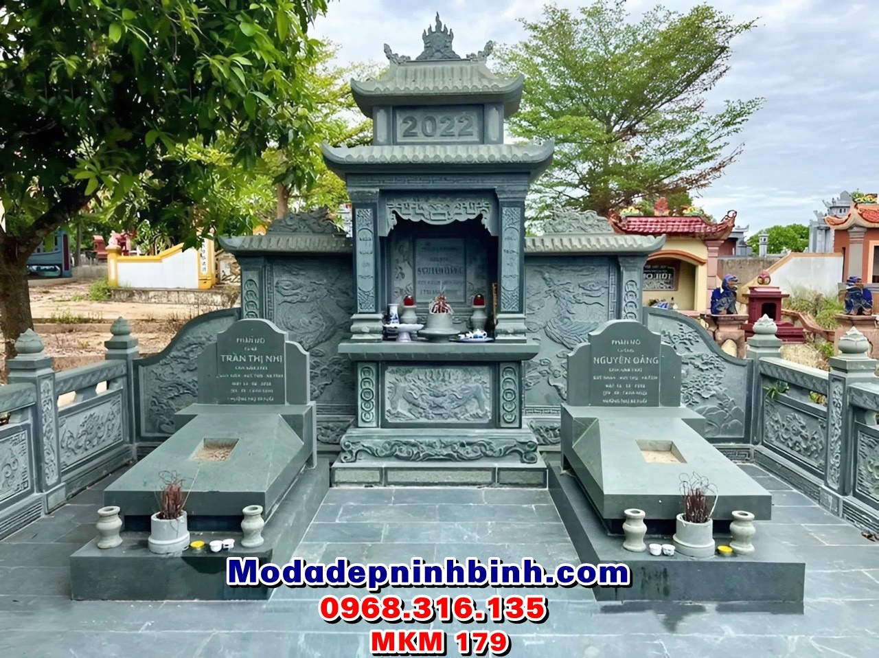 Mẫu lăng thờ mộ đá nguyên khối đẹp