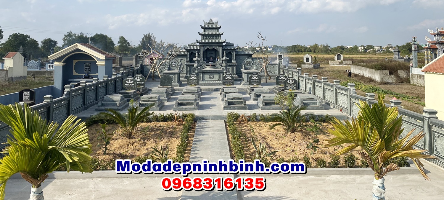Mẫu khu lăng mộ đá gia đình có diện tích lớn