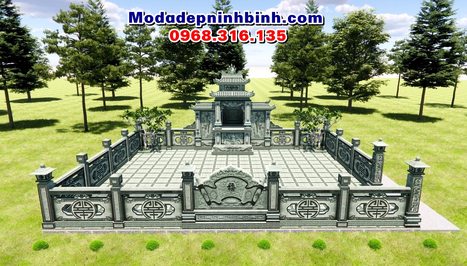 Mẫu khu lăng mộ gia đình đẹp