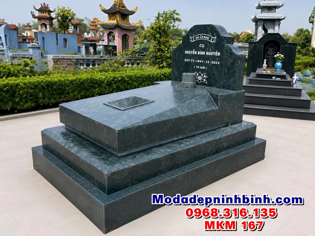 Mẫu mộ đá tam cấp hiện đại đẹp MKM 167