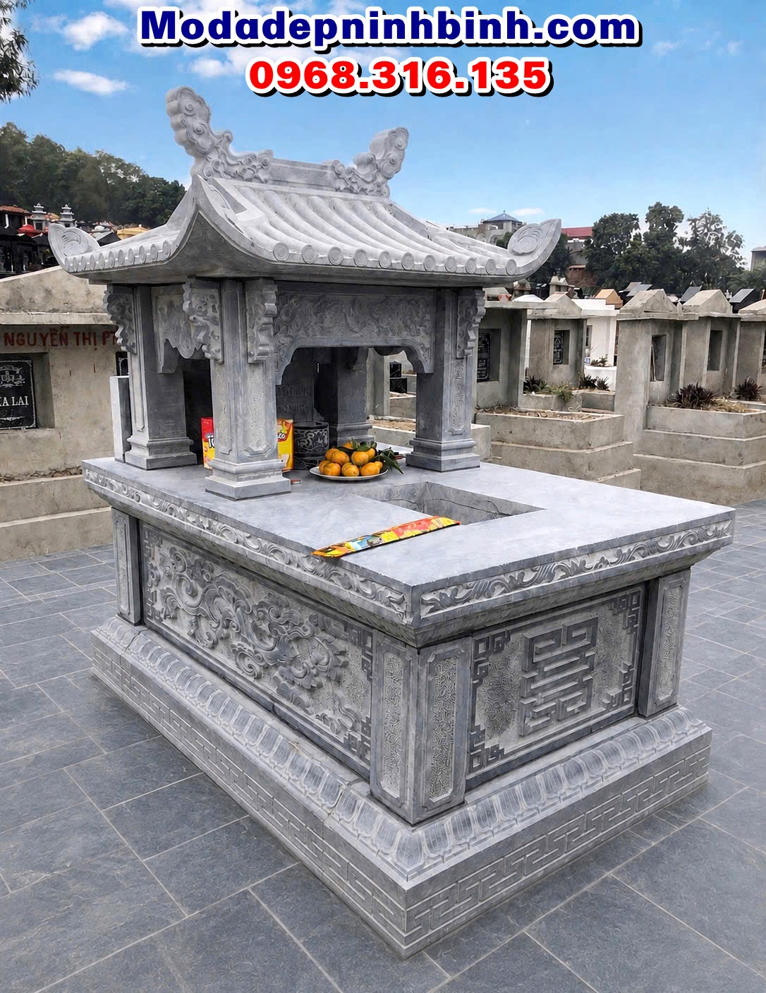 100 mẫu mộ đá xanh đen đẹp