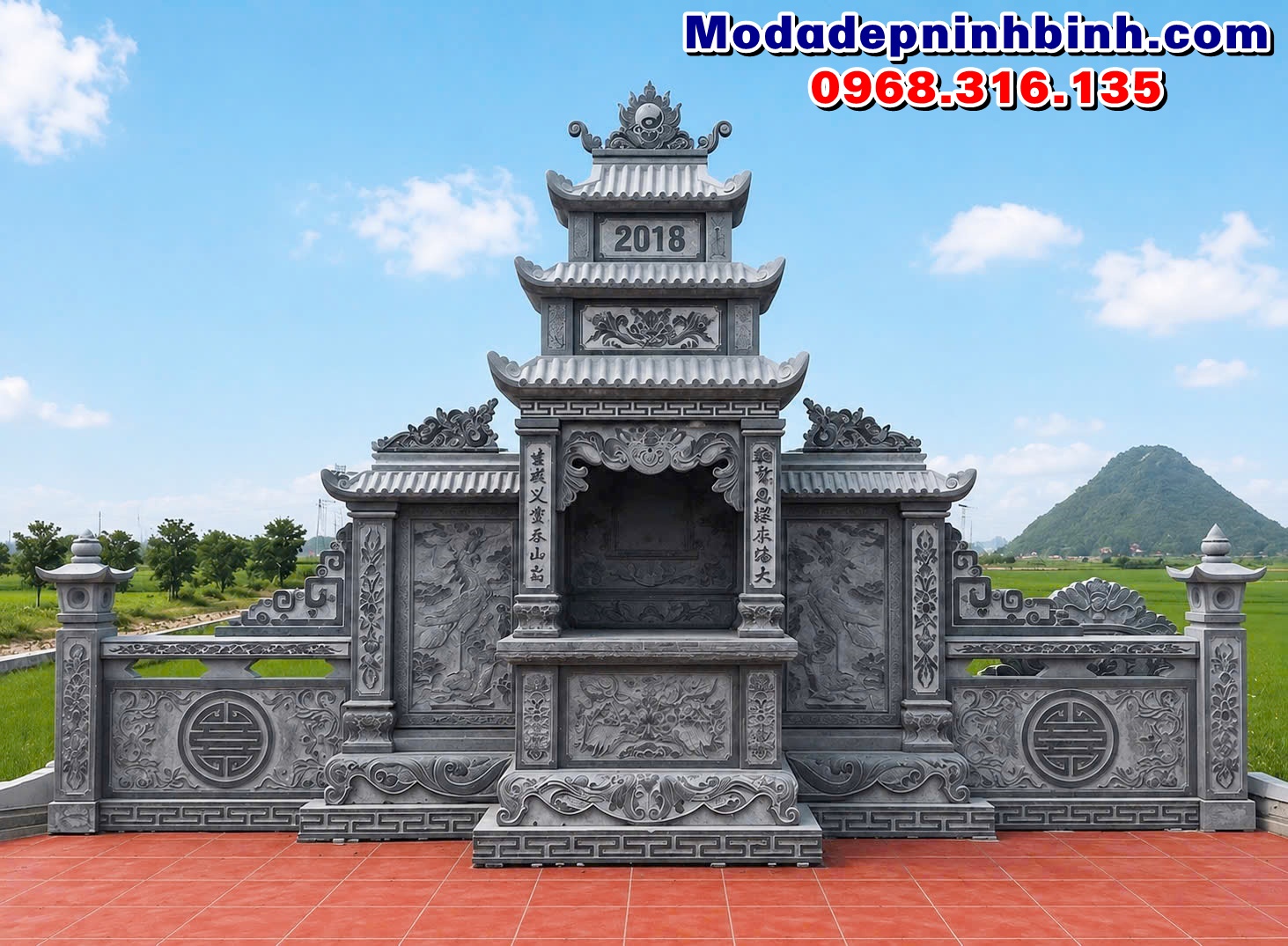 lăng thờ đá 3 mái