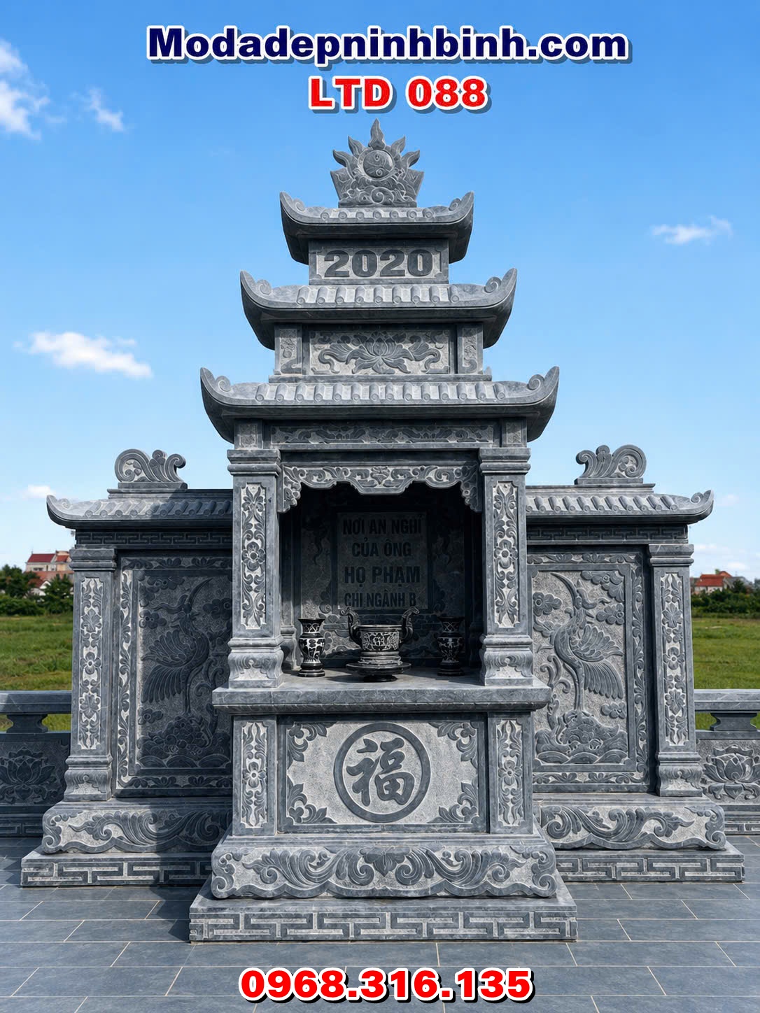 long đình đá 3 mái đẹp