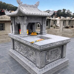 mẫu mộ đá có mái che đẹp