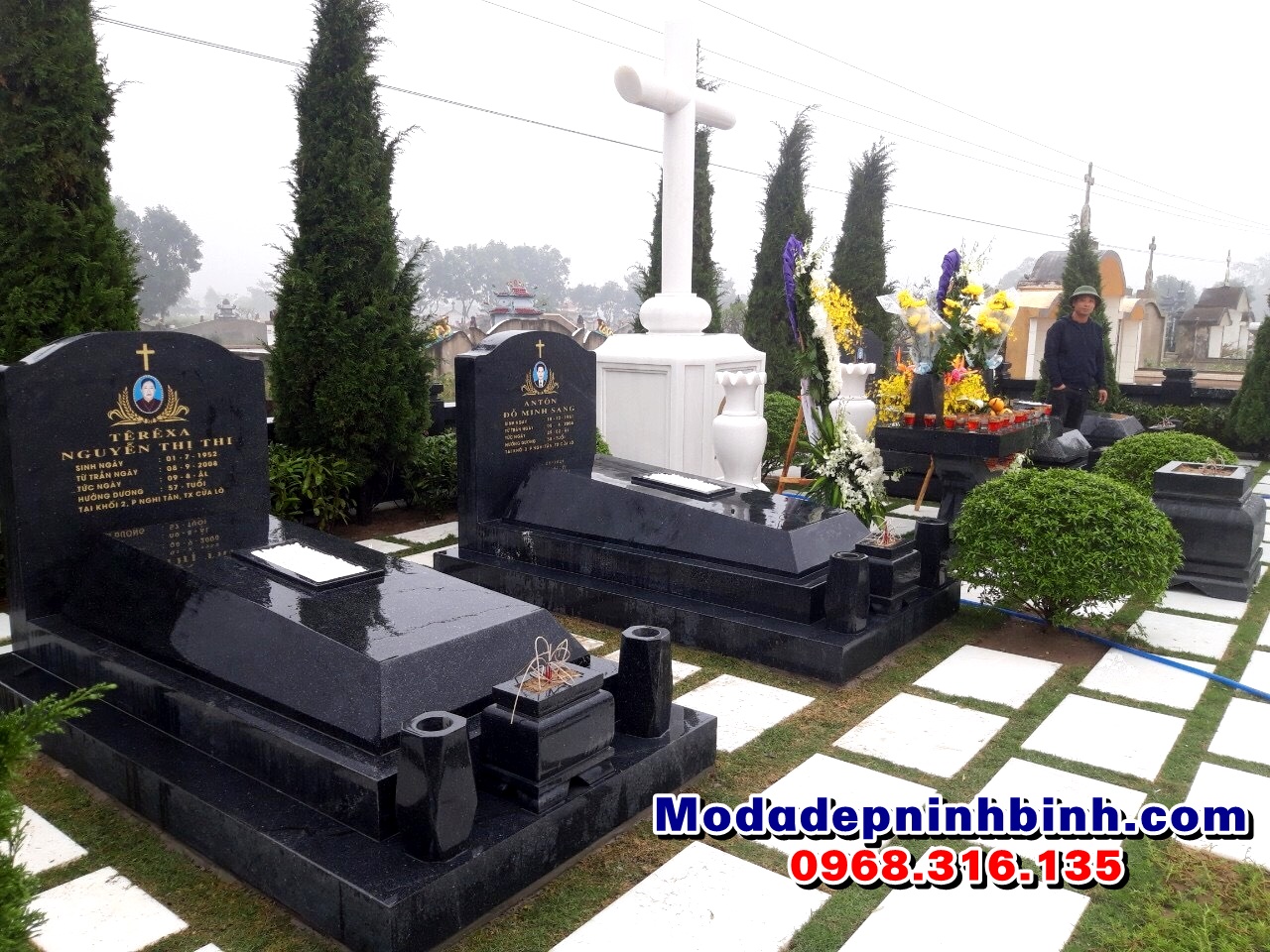 mộ đá đẹp tôn nghiêm hoa cương granite