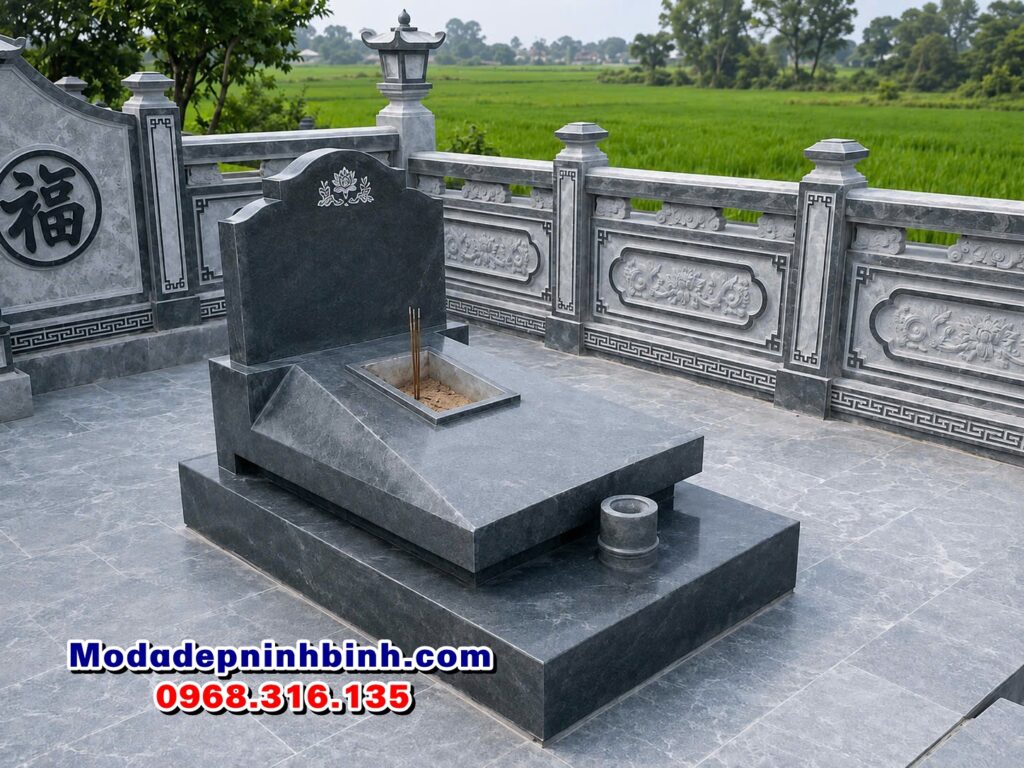 mộ đá đẹp xanh rêu bền vững trường tồn